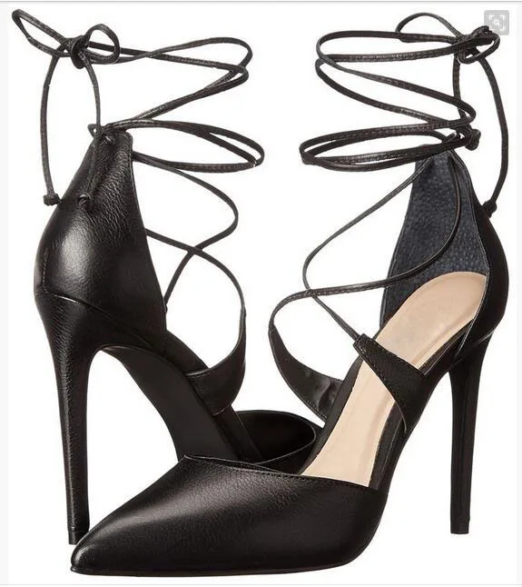 Designer gery snakeskin lace-up high heel women pumps pointed toe crisscross stiletto heels wedding party dress shoes woman