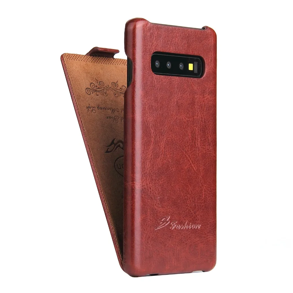HengLiTai Роскошный кожаный чехол-книжка для samsung Galaxy S10 винтажный брендовый чехол-накладка для samsung S10 вертикальный откидной Чехол для телефона