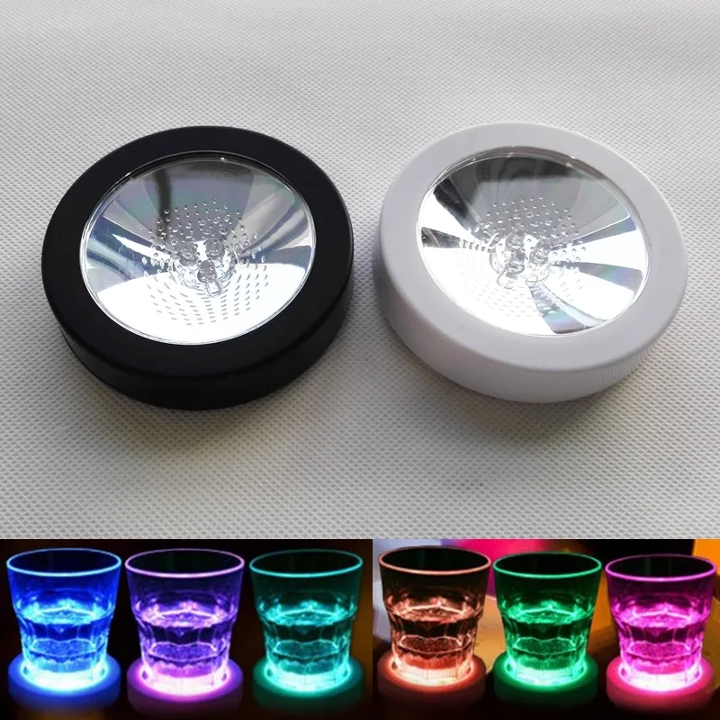 Hot LED Coaster Flashing Light Bulb Bottle Cup Mat Color Changing Light Up For Club Bar Home