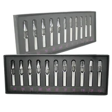 НОВЫЕ одноразовые стерильные 11 шт/лот из нержавеющей стали татуировки насадки для аппарата сопло татуировки и боди-арт для иглы татуировки перманентный Makeu