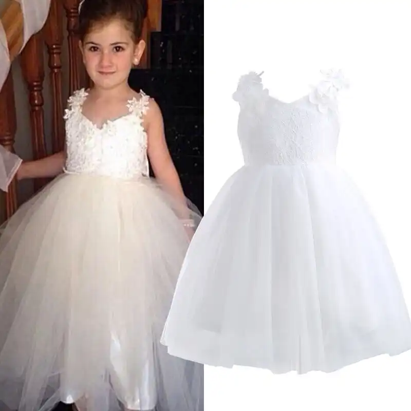 Party Tutu Girl Baby Wedding Dress Princess Bridesmaid Kid Formal Flower Dresses