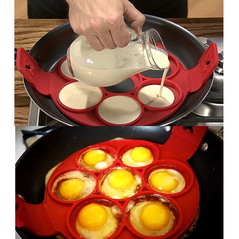 GENNISSY Creative New Non Stick Flippin' Fantastic Nonstick Pancake Maker Egg Ring Maker Kitchen