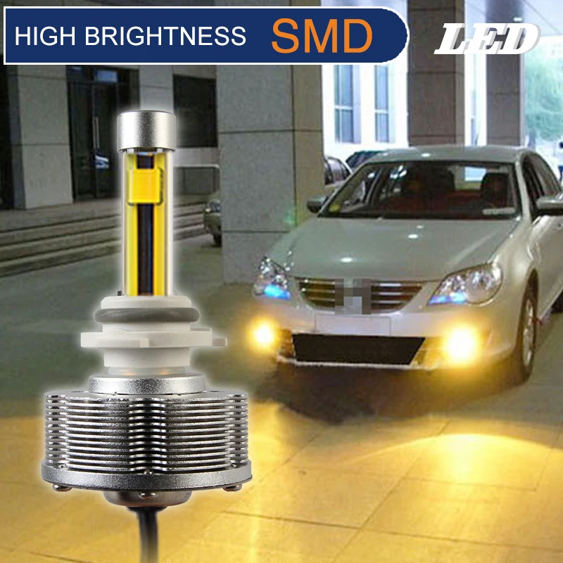

Newest HB4(9006) LED Fog Lamps For Automobiles Trucks LED Fog Light Super Bright 2SMD Golden Light 3000K DC10V 40V