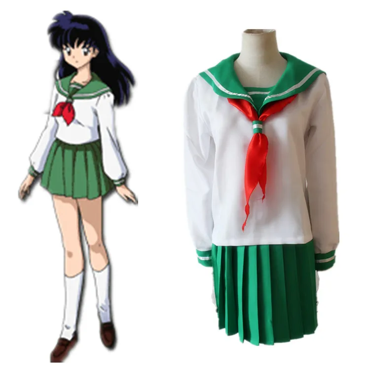 InuYasha Костюмы для косплея Кагоме Higurashi Косплей Костюм Школьная форма на Хэллоуин