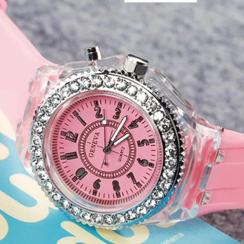 Luminous LED Sport Watches Women Quartz Watch ladies Women Men Silicone Wristwatches glowing Lover Watches (5)