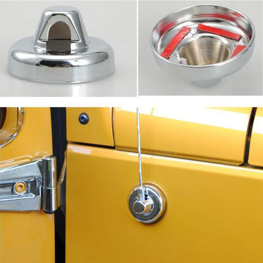 

1PC Chrome ABS Car Side Antenna Base Cover Trim Sticker For 2007 2008 2009 2010 2011 2012-2016 Jeep Wrangler JK Car Styling