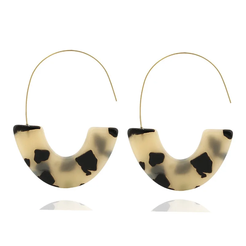 

2019 Hot Sale Brincos Earings Europe And The New Earrings Leopard Acetate Acrylic U For Eardrop Sources Collars