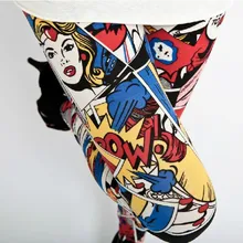 Модные сексуальные леггинсы для девочек с героями мультфильмов, женские штаны с рисунками из комиксов, летние обтягивающие леггинсы для ночного клуба, диско, Капри для школьников