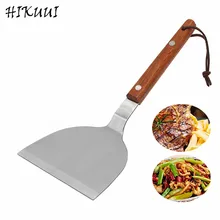 Высококачественная лопатка для стейков с деревянной ручкой из нержавеющей стали, утолщенная многофункциональная лопатка для пиццы, горячая Распродажа, кухонные инструменты для выпечки