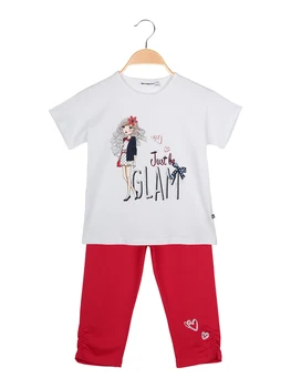 

Print T-shirt + leggings 3/4-full female child Cotton