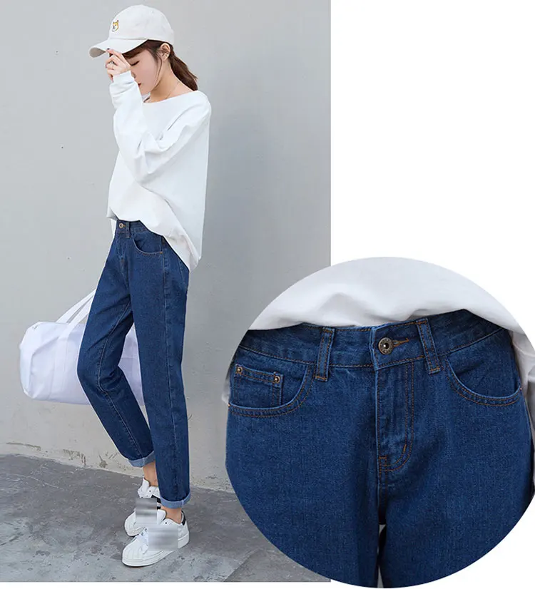 Dunayskiy Loose Plus Size Jeans Woman High Waist Casual Boyfriend Denim Jeans Harem Pants Trousers For Women Streetwear Clothes