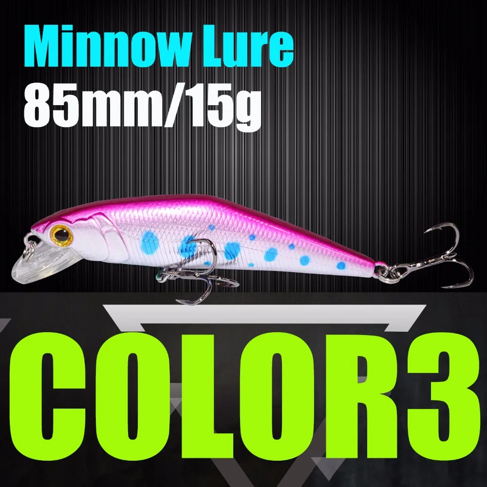 Жесткая наживка 85 мм/15 г Minnow тонущие рыболовные наживки с крючками Trebke Swimbait жесткая приманка для ловли карпа D контактный рыболовный гольян