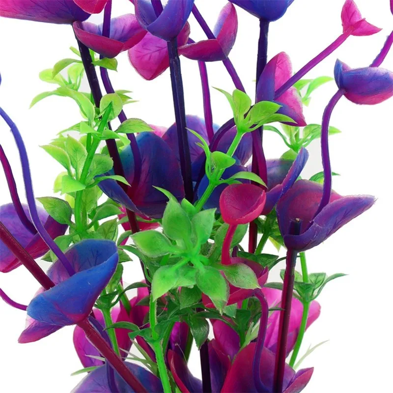 Пластик аквариумные растения Украшение для аквариума растения травы фиолетовый лист аквариумный фон Настенный декор аквариумных принадлежностей