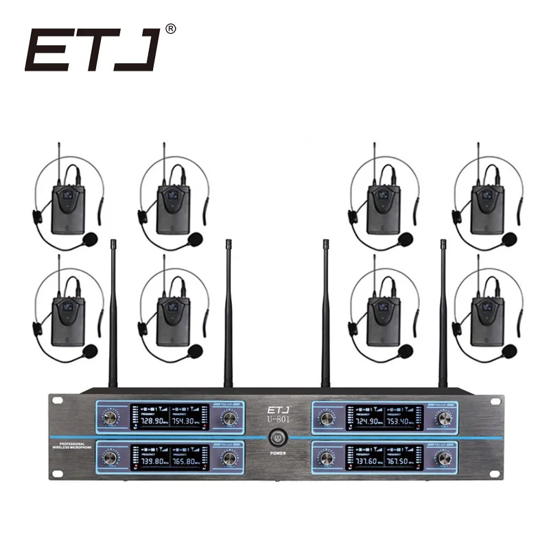 Бесплатная доставка Беспроводная микрофонная система ETJ U801 профессиональный