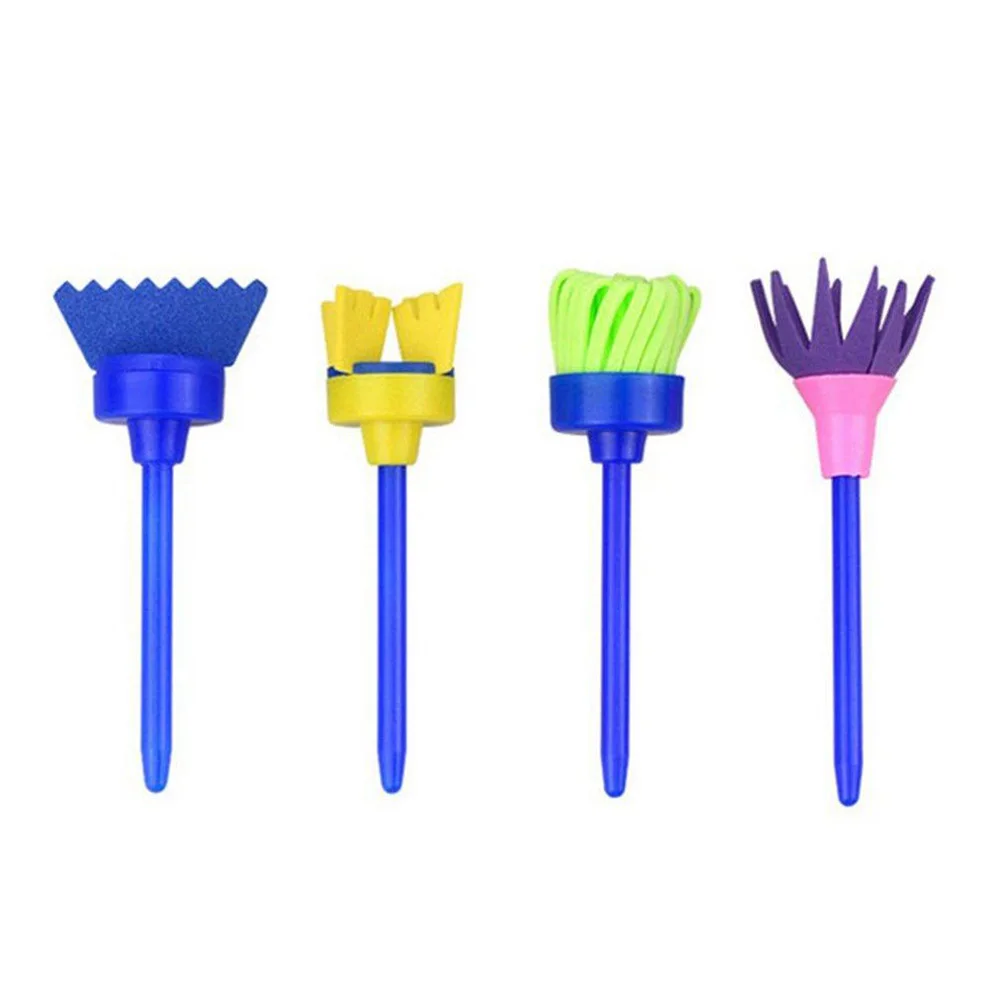 

4Pcs DIY Children Sponge EVA Roller Painting Brushes Set School Stationary #0305
