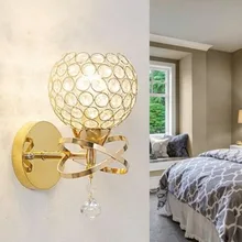 

LED Crystal Wall-mount Lamp Bedroom Wall Lights Home Decor Modern E27 Wall Light Lampshade Decorative Aisle Restaurant Light