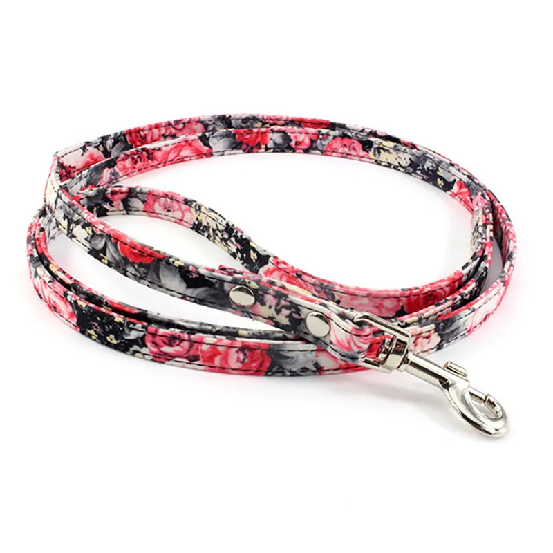 

Floral Dog Leash Fashion Retro Leash For Small Dogs Puppies Pup Mini Teddy Samoyed Yorkie Dog Leashes Leads Pet Accessories