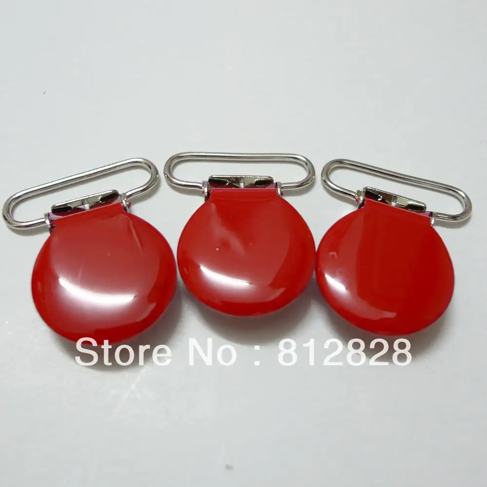 25 uds 1 ''25mm MD36 Clips de chupete esmaltados de Color rojo/Clips
