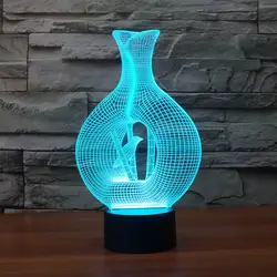 Новый cageling красочный 3D светодио дный Светодиодная настольная сенсорная Иллюзия ночник атмосфера лампа