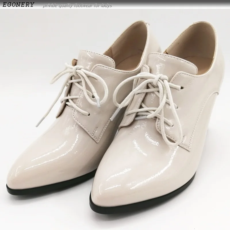 EGONERY высокого качества брендовые туфли из лакированной кожи женские туфли-лодочки размера плюс Весенняя мода для девочек; пикантные женские туфли на очень высоком каблуке обувь на каблуке
