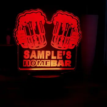 

Free Shipping 2019 Creative Abstract Beer Glass 3D Illusion Bar Lamp Multicolor LED NIGHT LIGHT Homebar Atmosphere Decor Lava
