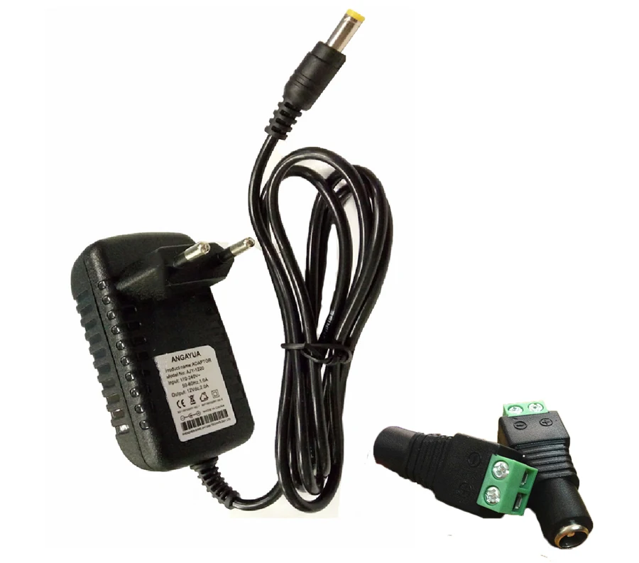 Штепсельная Вилка стандарта ЕС и США, переменный ток 100-240 В в постоянный ток, 12 В, 2 А, трансформаторы, адаптер питания, конвертер, зарядное устройство для светодиодной ленты, светильник