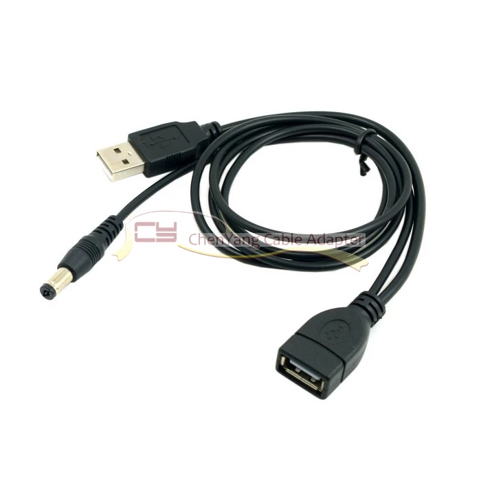 100 шт./USB 2,0 Тип мужчин и женщин удлинитель данных с дополнительной DC 5,5*2,1 мм мощность Plug