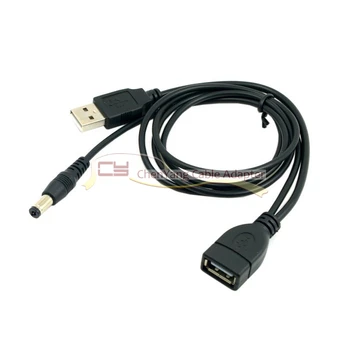 

100PCS/USB 2.0 A Type Male to Female Extension Data Cable With Extra DC 5.5*2.1mm Power Plug