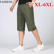 FAISIENS стиль сафари мужские хлопковые шорты в повседневном стиле 3XL 4XL 5XL 6XL Плюс Размер Эластичный Талия Черный Армейский зеленый серый свободные мужские шорты