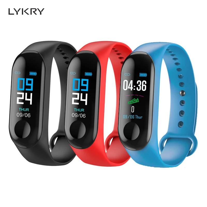

LYKRY M3X Smart Bracelet Men Women Watch Blood Pressure Heart Rate Monitor Fitness Tracker Waterproof Sports Watches Smart Band