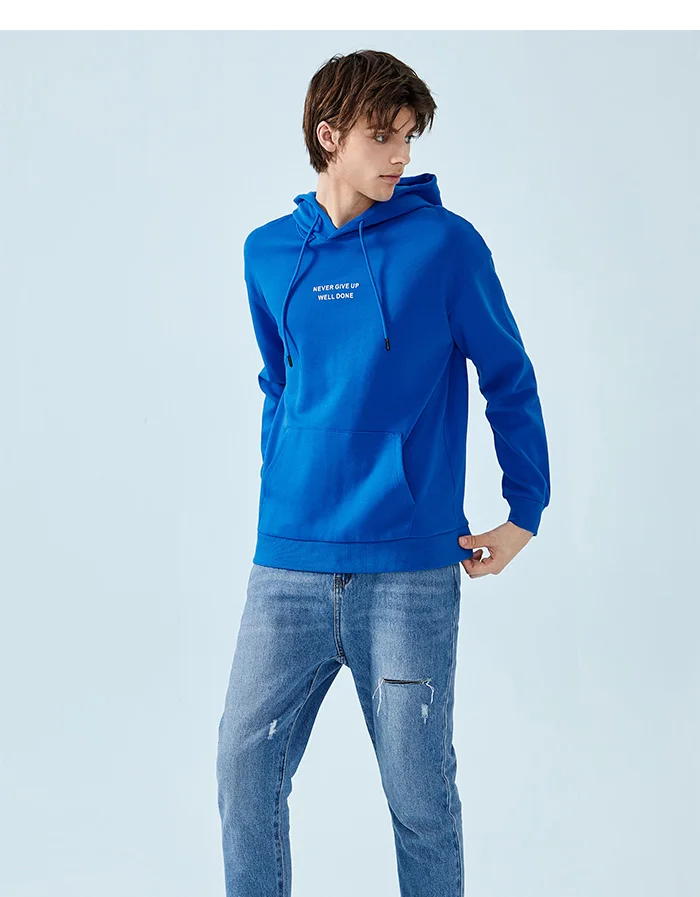 SEMIR мужская толстовка с капюшоном с принтом, Мужской пуловер с капюшоном, толстовка с карманом-кенгуру, толстовка с капюшоном на подкладке, модная Толстовка