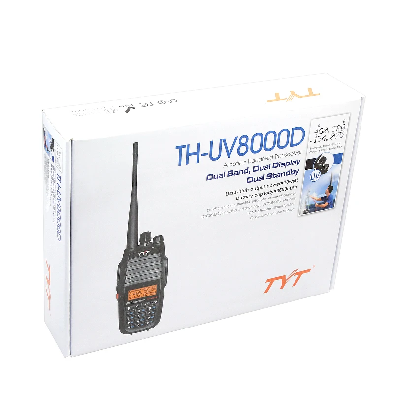 Обновленная версия TYT TH UV8000D CTCSS/DCS 3600Mah двухдиапазонный U/V fm радио Любительская