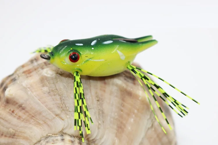 7g Fishing Lures Treble Hooks Topwater Ray Frog Minnow Bait Crankbait Wobblers 3D Eyes Fishing Tackle