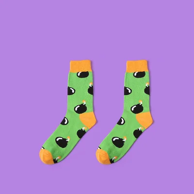 JULY'S SONG Happy Socks красочные хлопковые зимние забавные мужские носки - Цвет: 3