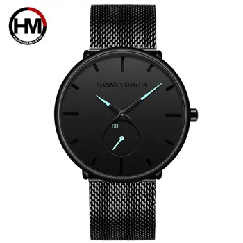 

Fashion Simple Quartz Watch Design Waterproof Stainless Steel Mesh Small Dial Black Men Watches Top Brand luxury Quartz 2019
