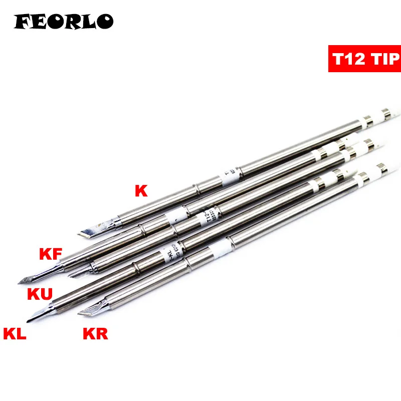 ПАЯЛЬНЫЕ НАКОНЕЧНИКИ FEORLO T12 T12-K KF KR KU KL для паяльной станции с припой HAKKO FX951 STC STM32 OLED