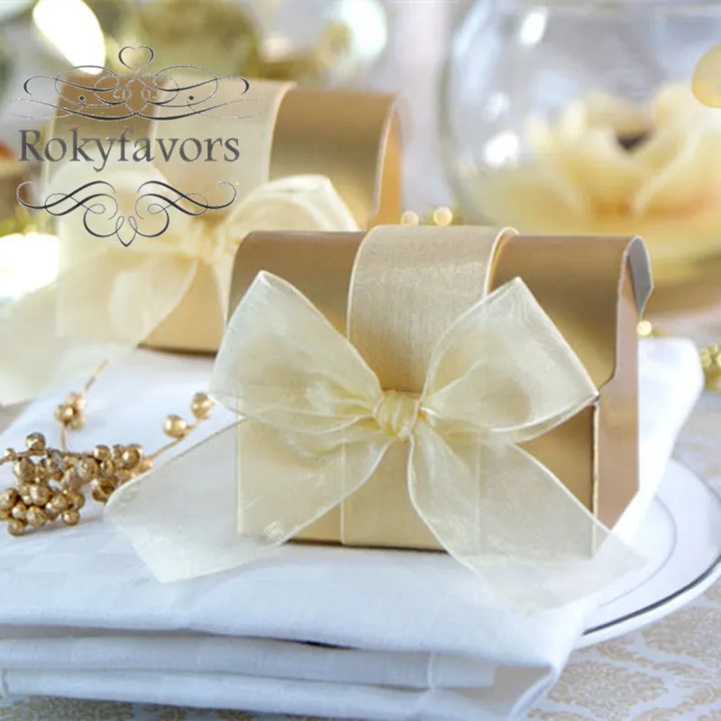 

50PCS GOLD Treasure Boxes Favors Holder Wedding Favors Boxes Sweet Boxes Party Favors Candy Boxes Event Package Ideas