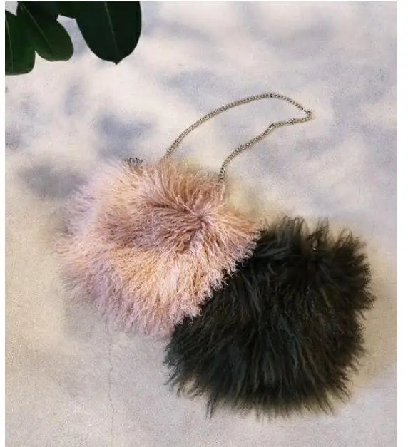

NEW Real wool bag Australian beach wool fur shoulder bag wool ladies handbag large capacity fashion luxury handbags handbags