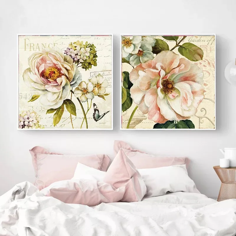 Classic Flowers Nordic Poster Decorative Painting Wall Art Print Canvas Painting Posters Wall Pictures For Living Room Unframed