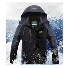 Человек поход На зимнем меху Термальность Рыбалка Открытый капюшоном Куртки Кемпинг Пеший Туризм Лыжный Спорт climing спортивные Лыжный Спорт Пальто 5XL