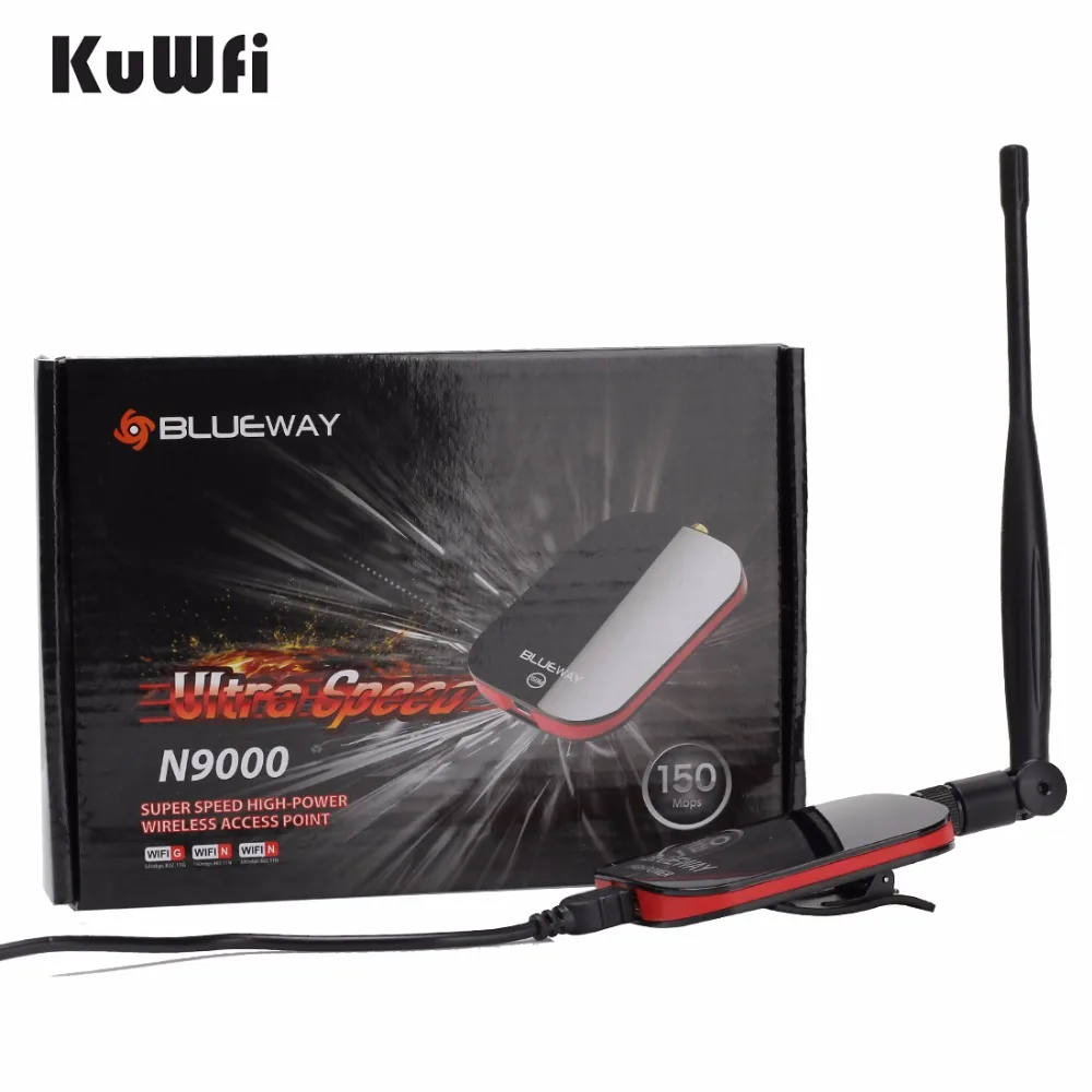 Высокая мощность 150 Мбит/с беспроводной USB адаптер Blueway N9000 бесплатный интернет длинный диапазон сети RT3070L USB Wifi приемник для рабочего стола
