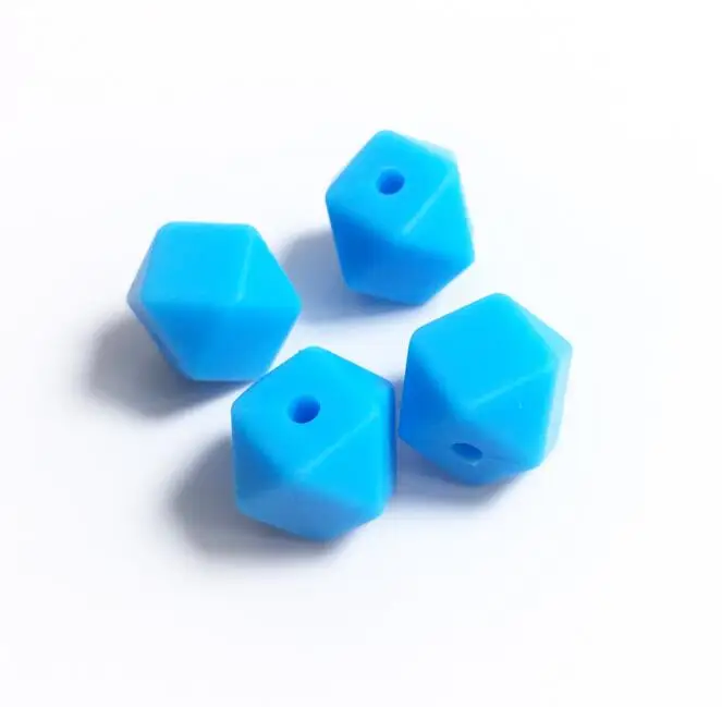 100pc Hexagon Silicone Beads Teething Baby Chewing Bead Teeth Necklace Bead Diy Chewable Silicone Mini Geometric bead 