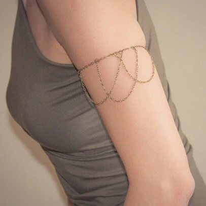 

Vintage Popular Upper Arm Bracelet Fashion Simple Multilayer Tassel Chain Bracelets AB214