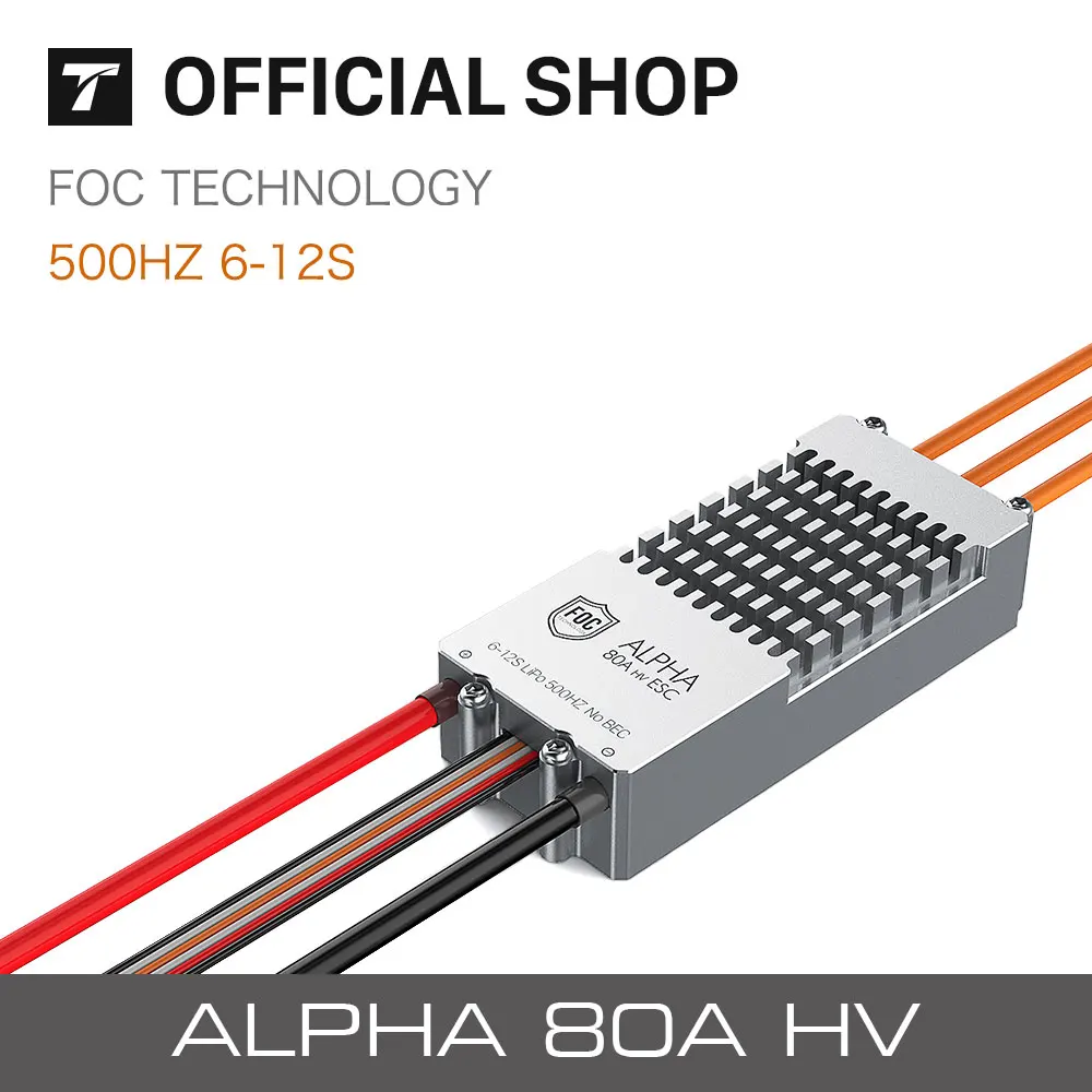 

T-motor ALPHA 80A 12S HV FOC ESC For Helicopter Multi-rotor Quadcopter UAV RC Drones T-motor P80 P60