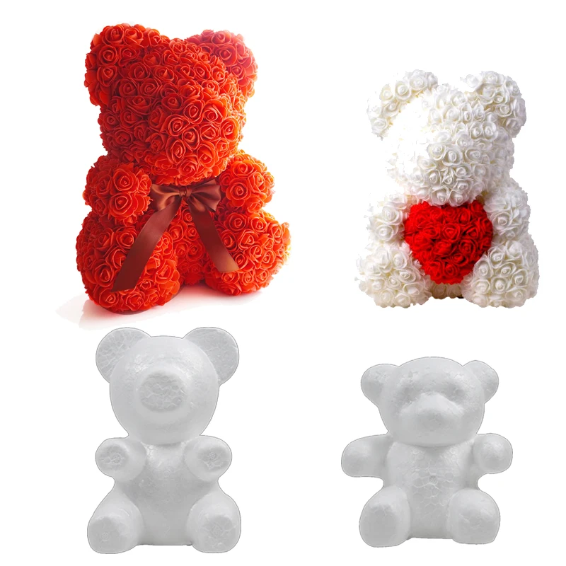 

1Pc Foam Bear of Roses Flowers Bear Mold Teddy Rose Valentines Day Gifts Surprise for Girlfriend Women Wedding Table Decoration