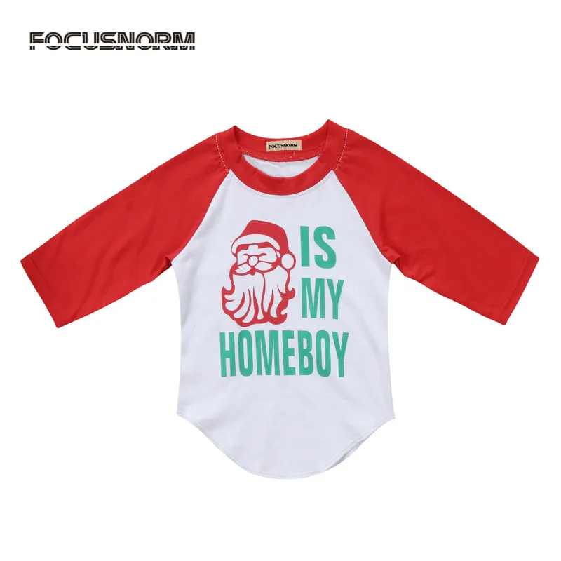 

1-6Y Fashion Toddler Baby Boys Girls Kids Christmas Clothes Blouse Shirts Letter Long Sleeve Cotton Tops Xmas Hoilday Clothes