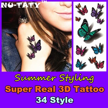 

Nu-TATY Super Real 3d Temporary Tattoo Body Art 34 Style Flash Tattoo Stickers 19*9cm Waterproof Henna Fake Tatoo Beauty Selfie