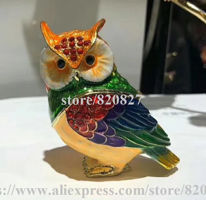 New and Cute Owl Trinket Box for Decorative Owl Storage Case Lovely Owl Statue Figurine Collectible Animal Owl Novelty Gift fabric cute sweet lovely little girl feeding cotton rubber headband hair accessories spring new children s bowknot hair ring