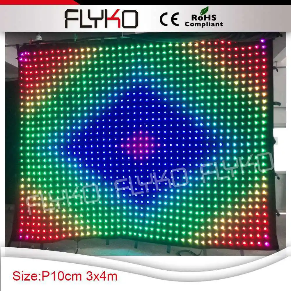 Free Shipping full color led shower curtain led video curtainin Stage