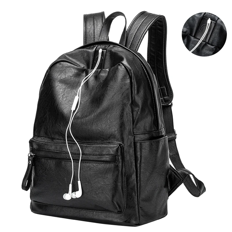 Women s Backpack Interior Slot Pocket Sheepskin Leather Women Backpack Preppy Style School Bag for Girls